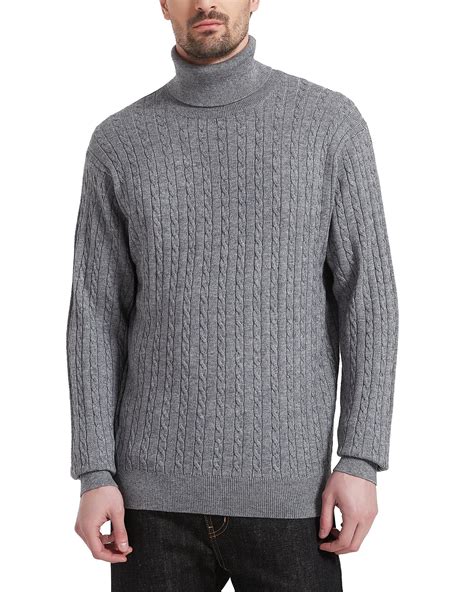 Kallspin Men's Turtleneck Sweaters Wool Blend High Neck Pullover ...