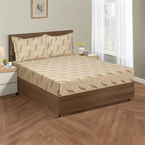 Buy SWAYAM Rhythmic Serenity 250TC Geometric Cotton Satin King Bedsheet ...