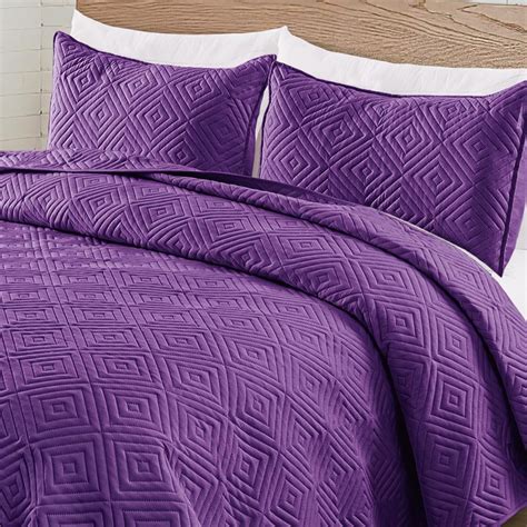 Exclusivo Mezcla Quilt Set Queen Full Size, Soft Purple Quilts ...