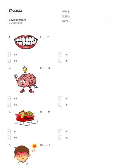 50+ Vowel Digraphs worksheets for Kindergarten on Quizizz | Free ...