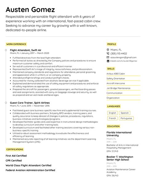 Flight Attendant Resume Example & Writing Tips for 2022