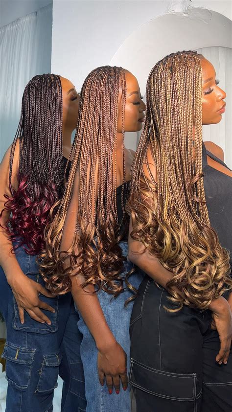 French Curl Braids | Braiding hair colors, Box braids hairstyles for ...