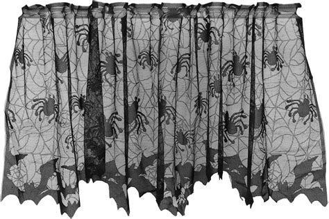Halloween Lace Window Curtain with Spider and Bats Design | Michaels