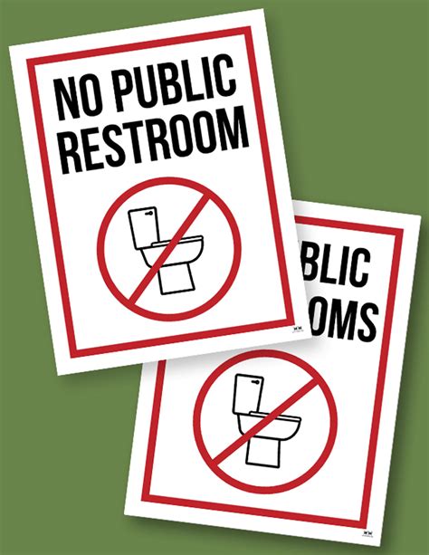 No Public Restroom Signs - 15 FREE Signs - PrintaBulk