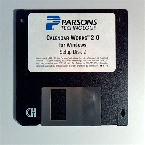 Parsons Technology - Calendar Works For Windows v2.0 (1994) : Parsons ...