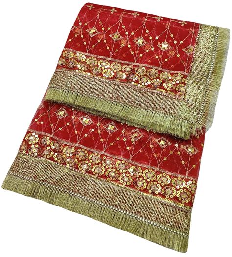 Buy Navti Creations Mata Ki Chunri (chunni) / Women's Red Net Dupatta ...