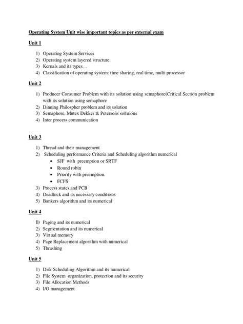 Operating System Exam Questions PDF 的图像结果