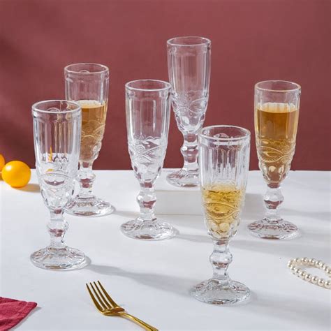 Champagne Glass Transparent Set Of 6 150 ml