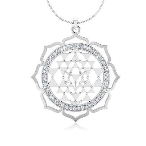 Shri Kuber Yantra Silver Pendant with Chian – iskiuski.com