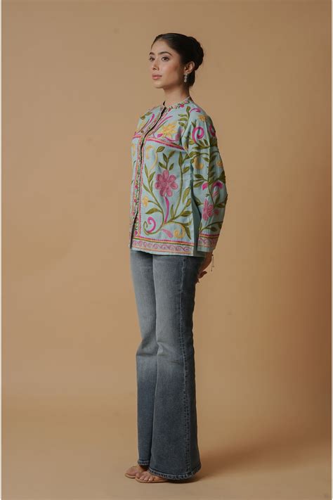 House Of Kari(Chikankari Clothing) - Kashmiri Jacket With Aari Work ...