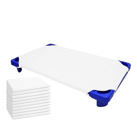 Camp County Beyond Toddler Daycare Cot Sheets, White Cotton-Poly Blend, 22 x 52, Pack of 6 ...