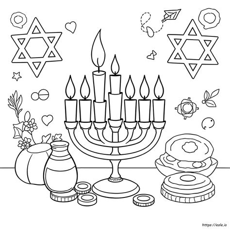 Ücretsiz Hanuka Boyama Sayfaları