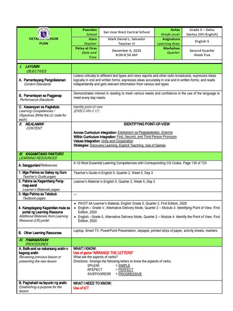 Image result for Sample Cot Lesson Plan Melc Based
