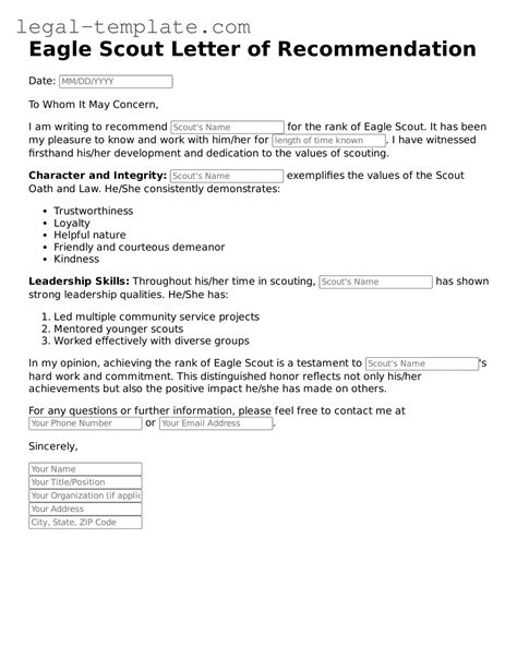 Prepare Your Eagle Scout Letter of Recommendation With Our Printable ...