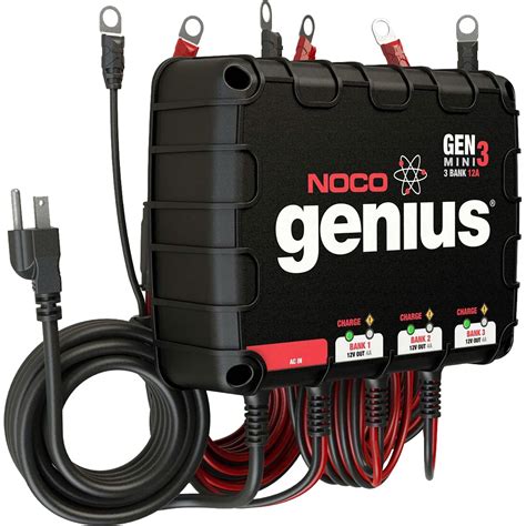 GENM3 | NOCO Genius 12v 24v 36v 12 Amp 3-Bank Marine On-Board Battery ...