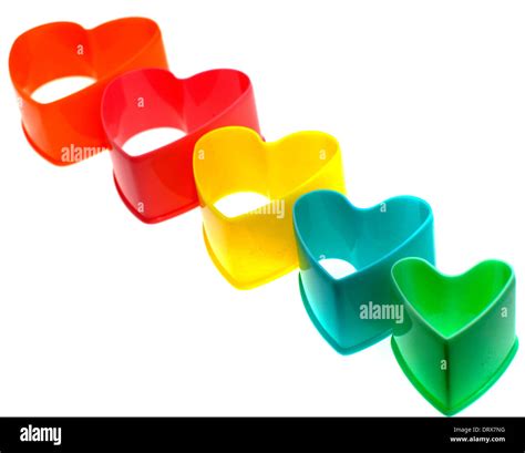 Heart-shaped plastic cookie cutters, London Stock Photo - Alamy