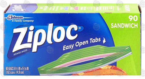 Groceries-Express.com Product Infomation for Ziploc sandwich bags, easy open tabs, 6 1/2 in x 5 ...
