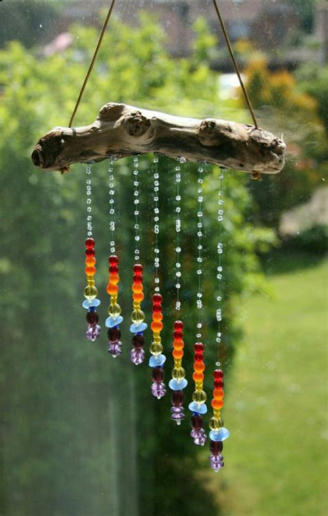Driftwood & Glass Bead Suncatcher | Diy wind chimes, Wind chimes ...