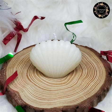 Mini Shell Pillar Candle (White) - Pretty Much Store