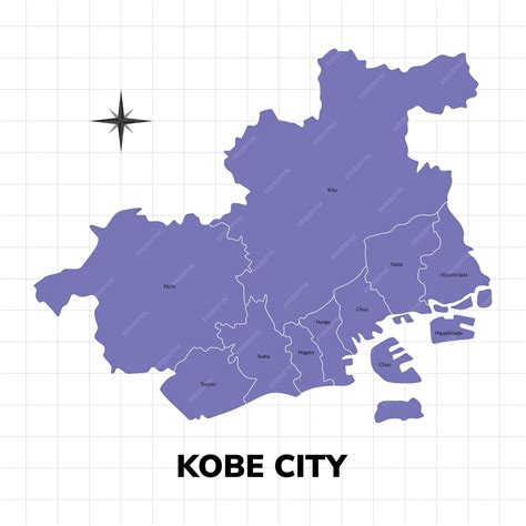 Premium Vector | Kobe city map illustration map of the city in japan