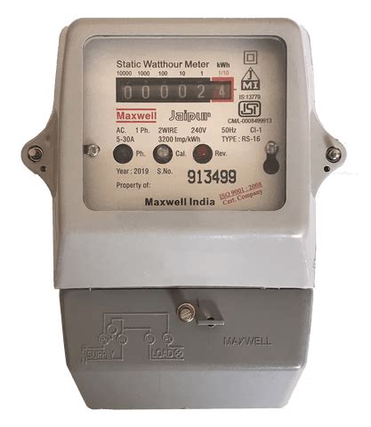 Maxwell Single Phase Static Watthour Meter, Counter Type Display ...