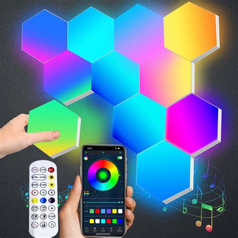 Kangtaixin Hexagon LED Lights — 8 Pack Hex Wall Light RGB Gaming Panels ...