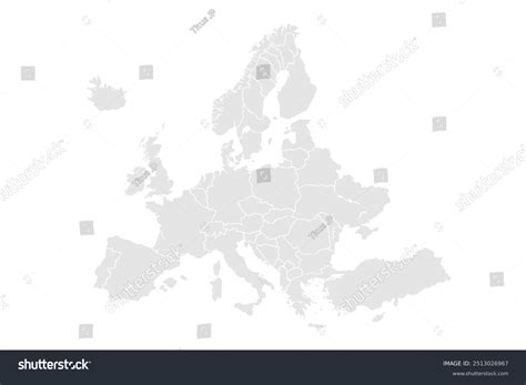 Europe Countries Map Grey Stock Vector (Royalty Free) 2513026967 | Shutterstock