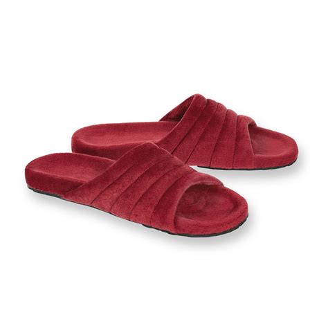 Garnet Velvet Arch-Support House Slippers | Coopers Of Stortford