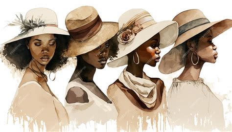 Premium AI Image | A painting of women wearing hats from the black ...