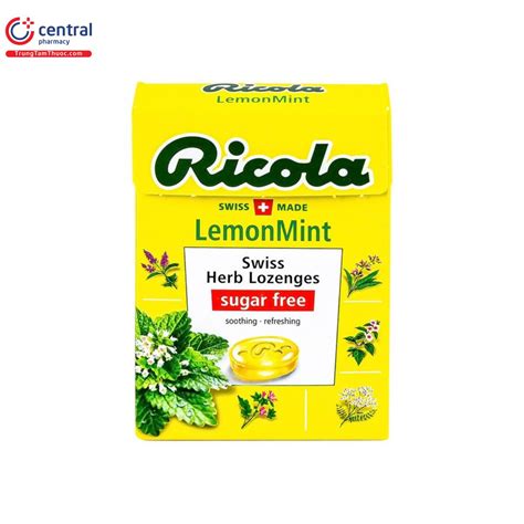 Kẹo ngậm không đường Ricola Lemon Mint 40g - Hỗ trợ giảm ho, giảm đau ...