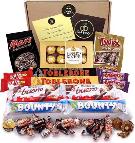 Lote envuelto Regalo Original Especial, con +20 Bombones y Ferrero Rocher, Toblerone, Kinder ...