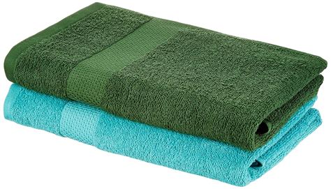 Amazon Brand - Solimo 100% Cotton 2 Piece Bath Towel Set, 380 GSM ...