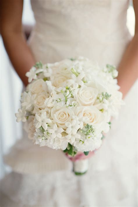 White Rose and Stephanotis Bridal Bouquet | Bridal bouquet, White ...