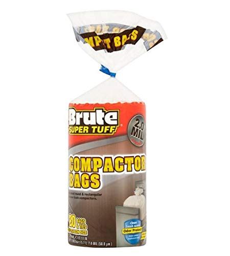 Brute Super Tough Compactor Bags 2.0 Mil - 20 Count (Limited Edition ...