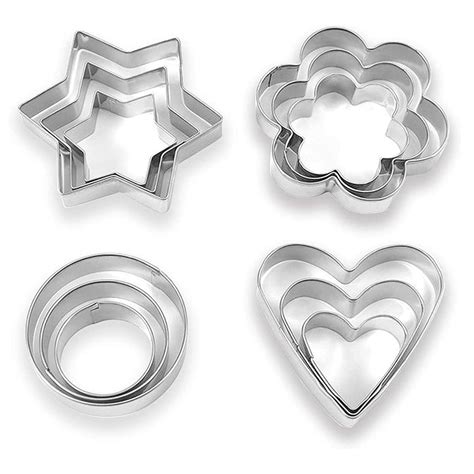 Buy SYGA 12 Pieces Cookie Cutter Stainless Steel Cookie Cutter with ...