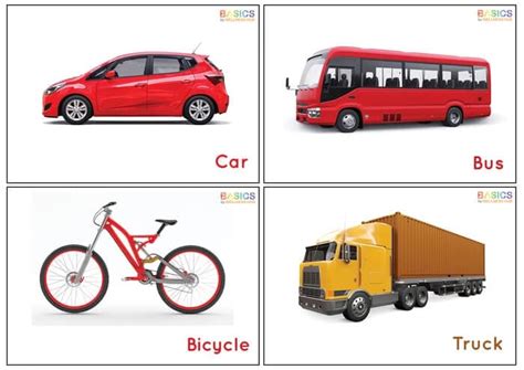 Vehicles Flashcards for Kids – Printable PDF