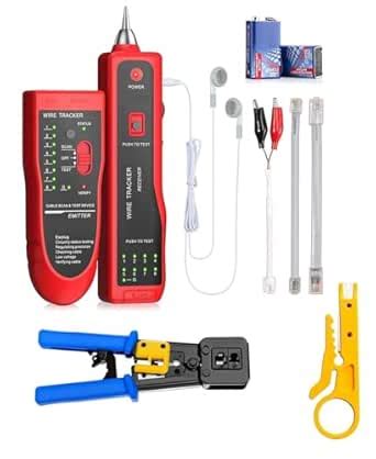 XIKKART Wire Tracker, Ethernet Network Cable Tester Kit RJ11 RJ45 CAT5 ...