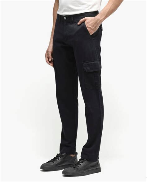 Rare Rabbit Men's Inbuil Black Mid-Rise Ice-Wash Regular Fit Cargo Tro