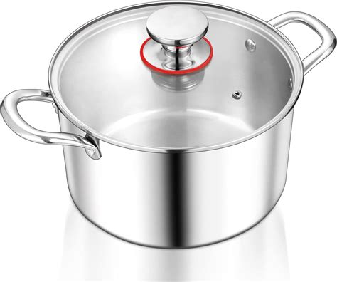 Amazon.com: TeamFar 3.5 Quart Stock Pot, Tri-Ply Stainless Steel Pasta ...