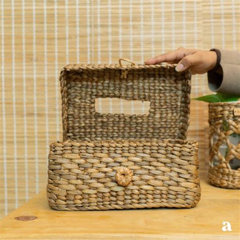 Water Hyacinth Tissue Box | Handcrafted Eco-Friendly Tissue Holder by ...