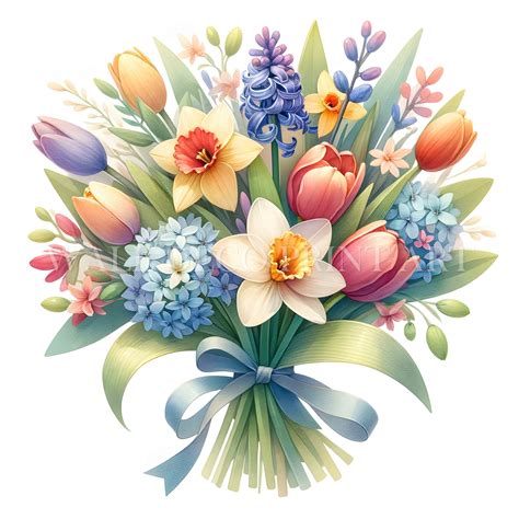 Spring Bouquets Clipart Bundle - 11 High Quality Jpgs - Digital ...