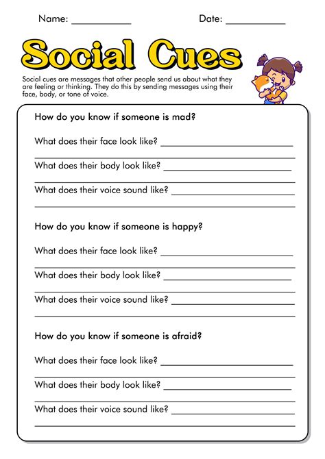 Free Social Skills Worksheets