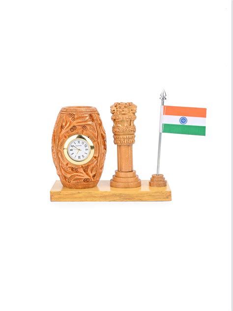 Ashoka Pillar Pen Holder with National Flag | Shop Now