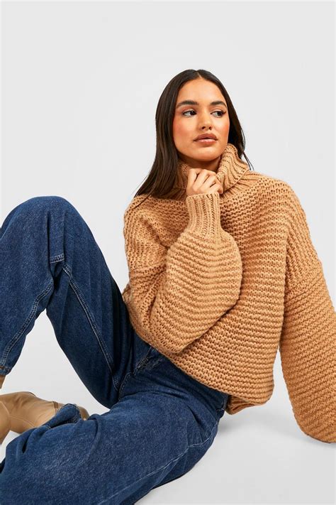 Knitted Turtleneck Sweater | boohoo USA