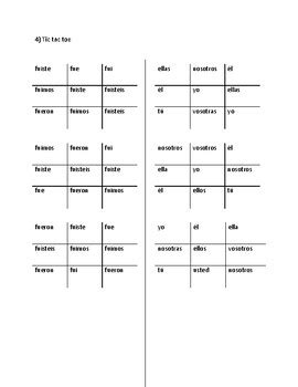 SER Simple Past Tense Conjugation Worksheets | Preterite | Verbo SER