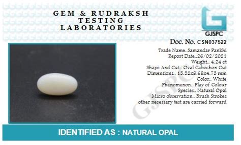 Certified Opal gemstone – Kalyanastrogems