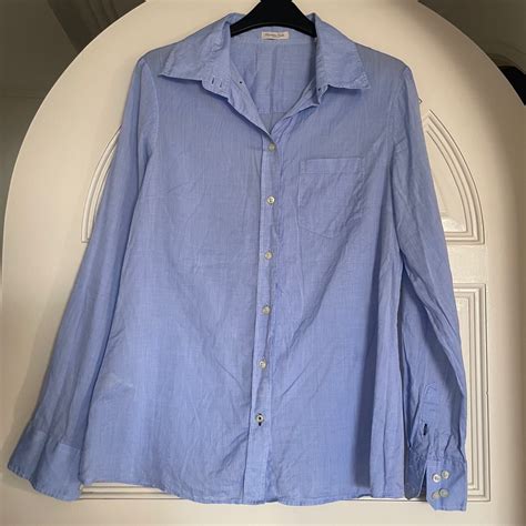 Massimo Dutti Light Blue shirt, Women's Fashion, Tops, Shirts on Carousell