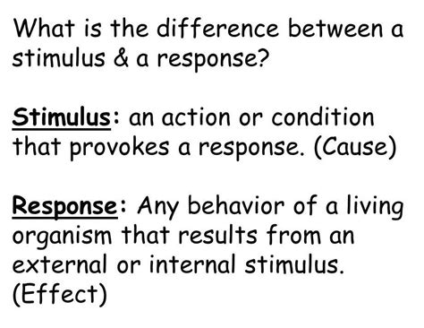 Stimulus and response ka kya mtlb hota hai