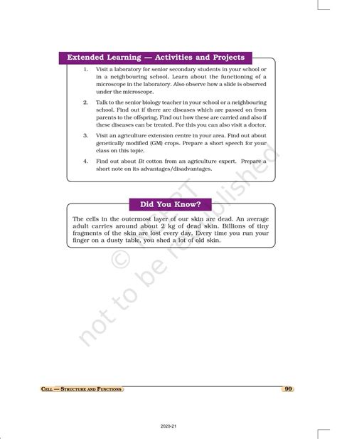 Cell Structure And Functions - NCERT Book of Class 8 Science