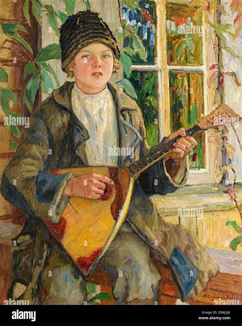 Boy with Balalaika 1930 by Nikolay Bogdanov-Belsky Stock Photo - Alamy